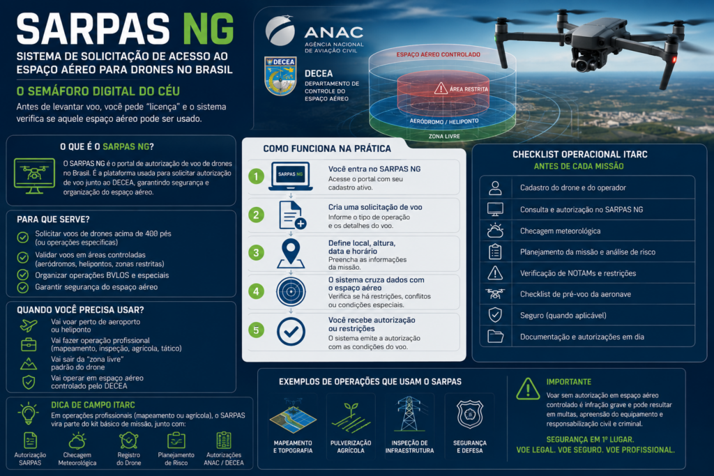 Infográfico sobre o SARPAS NG para drones