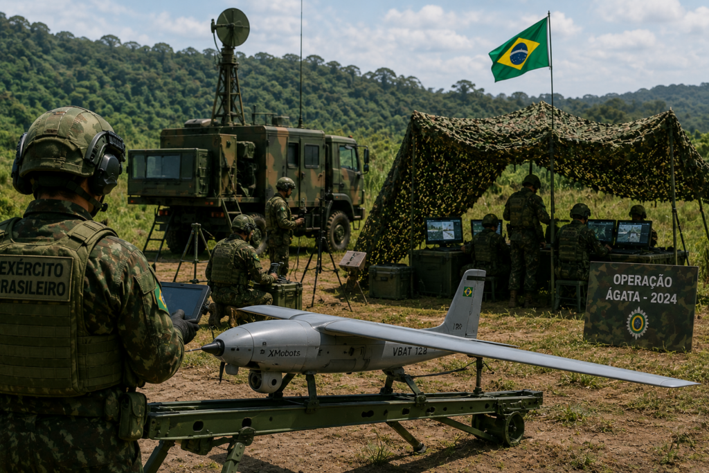 Drones militares brasileiros em exercício operacional