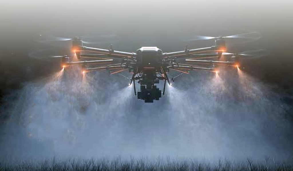 pulverização noturna com drones